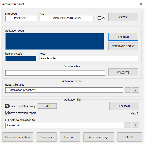 raylectron activation code